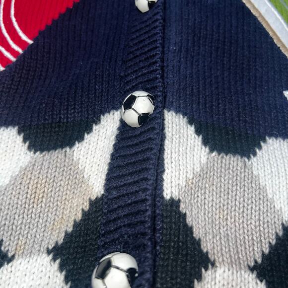 Vintage Soccer Go Team Sports Theme Sweater Vest Hot Dog Whistle Embroidered L - Picture 4 of 7